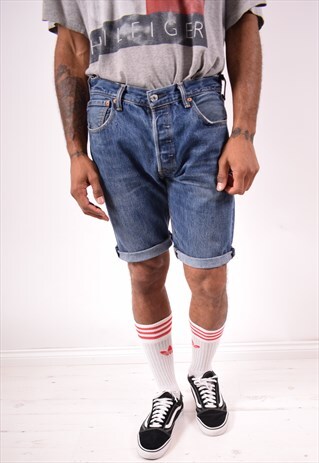 LEVI'S 501 MENS VINTAGE DENIM SHORTS W33 BLUE 90S