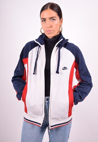 NIKE WOMENS VINTAGE HOODIE JACKET MEDIUM MULTI 90'S