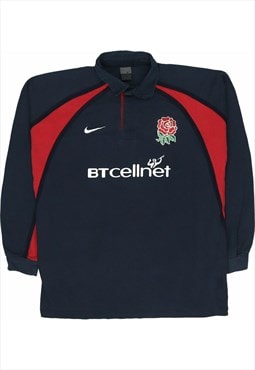 Vintage 90's Nike Sweatshirt England Rugby Long Sleeve Navy