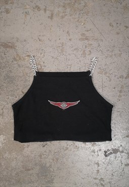 Vintage Harley-Davidson Vest Crop Top with Graphic Print