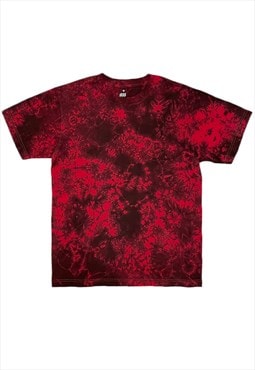 Red Tie Dye Cotton T shirt Tee Y2k Unisex