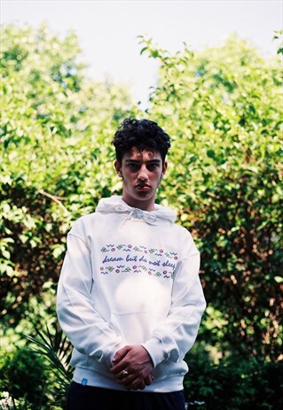 HOODIE IN WHITE WITH 80'S GEOMETRIC DESIGN