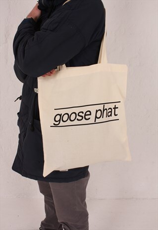 GOOSE STUDIOS ORGANIC COTTON TOTE BAG WITH PRINTED LOGO