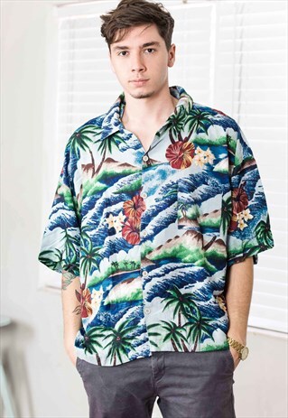 VINTAGE HAWAIIAN FLORAL SHIRT 90S XL 8.5