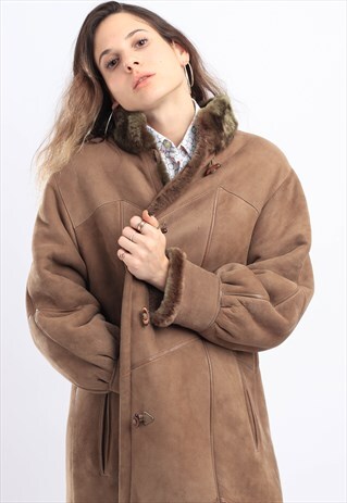 VINTAGE SUEDE SHEARLING COAT