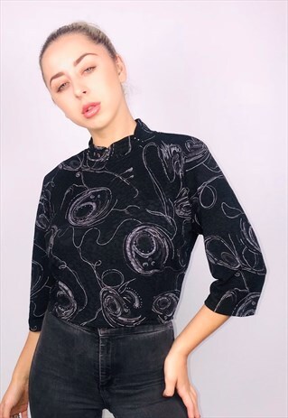 VINTAGE REWORKED HIGH NECK CROP TOP