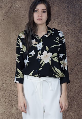3/4 SLEEVE FLOWERY BLOUSE FROM EARLY 90S