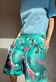 VINTAGE KHAKI CULOTTES, WIDE RETRO SHORTS, HIGH WAIST SHORTS