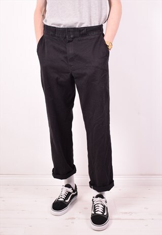 DICKIES MENS VINTAGE TROUSERS W34 L30 BLACK 90S