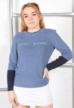 Vintage Tommy Hilfiger Jumper in Blue Crewneck Knit Medium