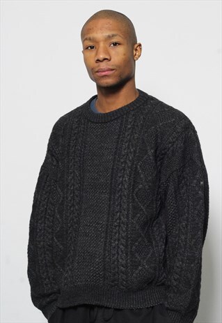 VINTAGE HUGO BOSS KNIT JUMPER BLACK