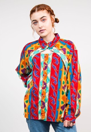 VINTAGE BRIGHT MULTICOLOUR AZTEC SHIRT