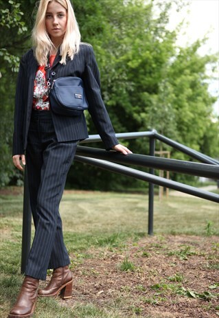 VINTAGE 90'S NAVY BLUE STRIPES SUIT
