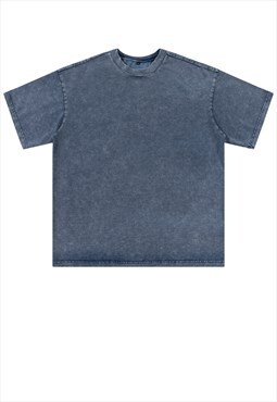  Denim t-shirt solid color jean tee grunge top vintage blue