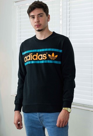 VINTAGE ADIDAS SWEATSHIRT JUMPER LOGO 90S M 14.8