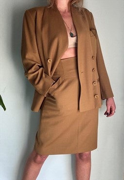 Vintage Escada Wool Skirt Co-ord Suit
