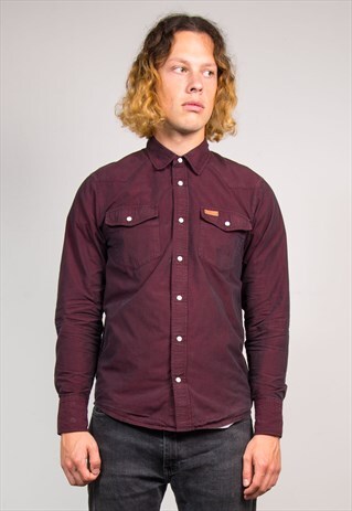 VINTAGE 90'S CARHARTT DARK BURGUNDY SHIRT