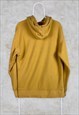 VINTAGE YELLOW NIKE HOODIE SPELL OUT CENTRE SWOOSH MEDIUM