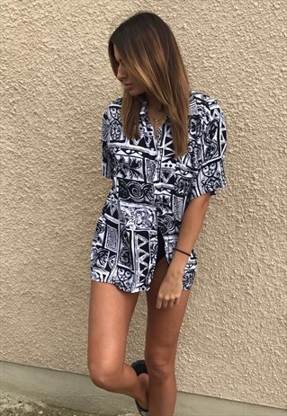 PATTERNED OVERSIZED RETRO VINTAGE UNISEX FESTIVAL SHIRT