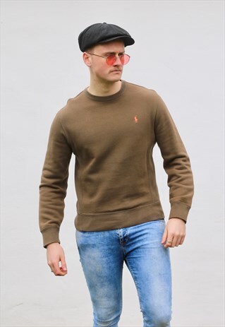 RALPH LAUREN USA OLIVE-BROWN SWEATSHIRT