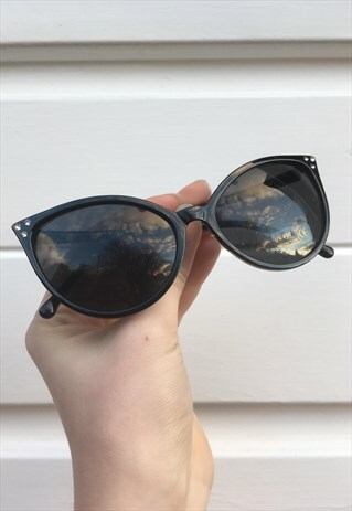 WOMENS VINTAGE FESTIVAL 50S STYLE BLACK CAT EYE SUNGLASSES