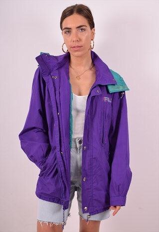 FILA WOMENS VINTAGE JACKET LARGE PURPLE 90S