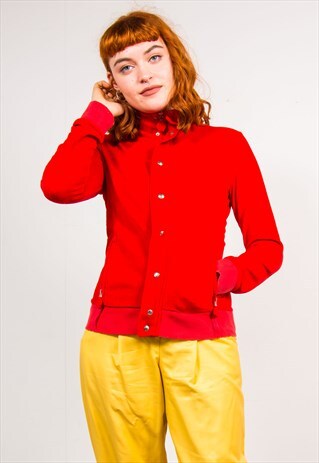 VINTAGE 90'S RED FITTED VELVET JACKET