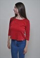MINIMALIST PULLOVER SHIRT, CROPPED COTTON BLOUSE