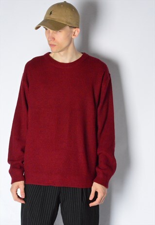 VINTAGE 90S BURGUNDY RED KNIT JUMPER