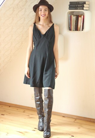 BLACK ELLEGANT EVENING VINTAGE DRESS
