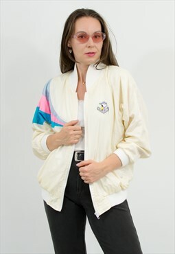 Vintage 80s Snoopy bomber jacket in multi