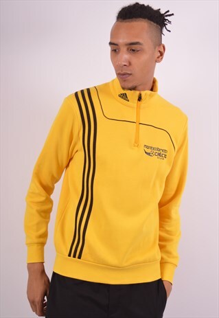 VINTAGE ADIDAS SWEATSHIRT JUMPER YELLOW