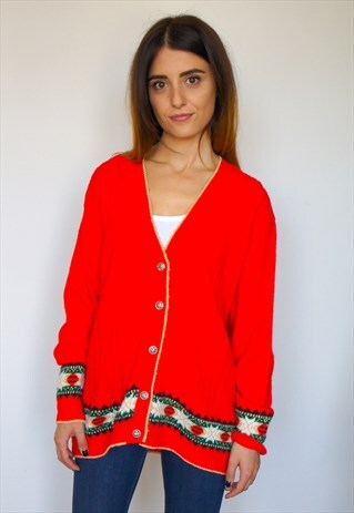 VINTAGE RED CARDIGAN