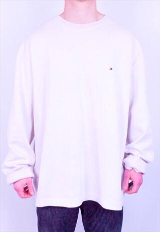 VINTAGE TOMMY HILFIGER SWEATSHIRT WHITE XXL