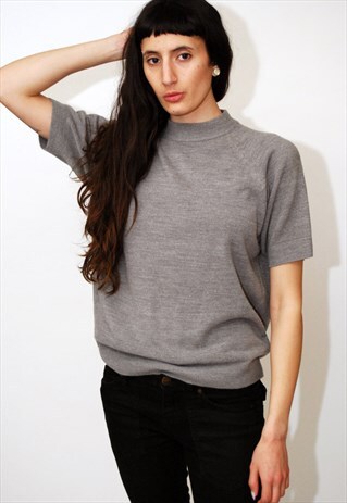 MOCK TURTLENECK TOP (L) VINTAGE 90S T-SHIRT MINIMAL HIPSTER