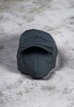 Unisex Black x Grey Balaclava Ski Trapper Hat 