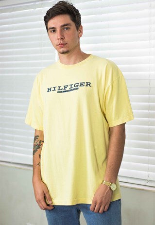 VINTAGE TOMMY HILFIGER T-SHIRT LOGO 90S L 8.8