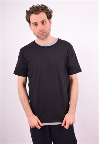 LEVI'S MENS VINTAGE T-SHIRT TOP LARGE BLACK 90S