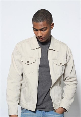 VINTAGE LEVIS COLLARED JACKET BEIGE