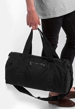 54 Floral Shoulder Barrel Holdall Gym Bag - Black