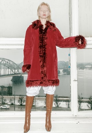 VINTAGE VELVET FUR RAVE COAT