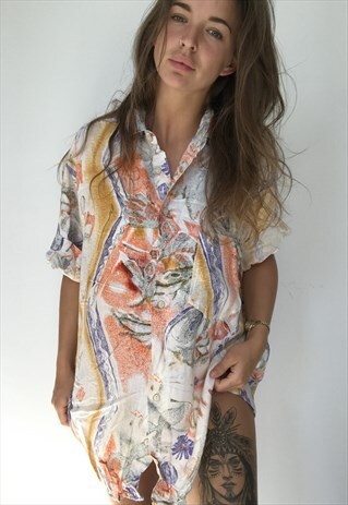 PATTERNED OVERSIZED RETRO VINTAGE UNISEX FESTIVAL SHIRT