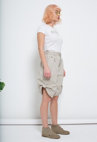 CREAMY HIGH WAISTED MIDI TROUSERS