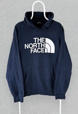 The North Face Blue Hoodie Pullover Spell Out Mens Large