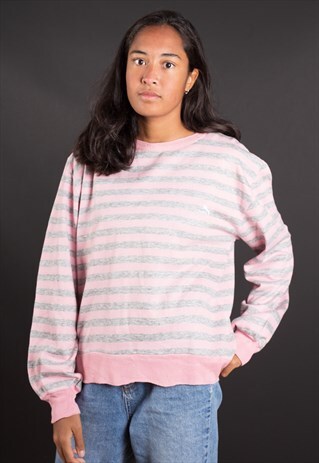 VINTAGE STRIPED PUMA CREWNECK SWEATSHIRT