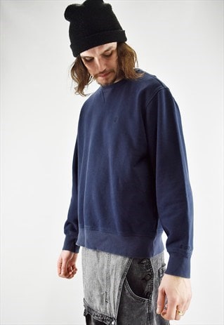 VINTAGE 90S IZOD NAVY BLUE BLOCK COLOUR SWEATSHIRT