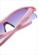 VISOR SUNGLASSES IN PINK WITH GREY MIRRORED LENSES