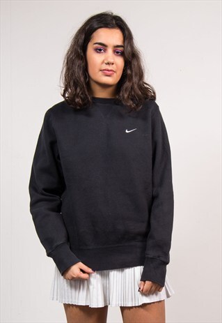 90'S VINTAGE BLACK NIKE SWEATER JUMPER SWEATSHIRT