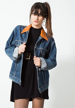 VINTAGE LEVI'S CONSTRAST COLLAR DENIM JACKET / 1616