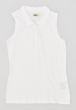 Vintage 00's Y2K Diadora Polo Shirt Sleeveless White